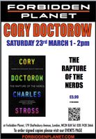 [Cory Doctorow Signing The Rapture of the Nerds (Product Image)]
