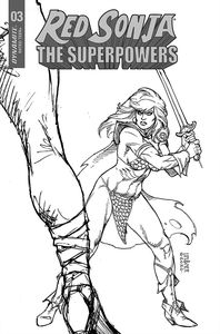 [Red Sonja: The Superpowers #3 (Linsner Black & White Variant) (Product Image)]