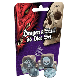 [Dragon & Skull: D6 Dice Pack: Silver (Product Image)]