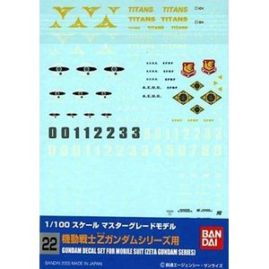 [Gundam: Decal Sheet: 22: MG Multi Zeta (Product Image)]