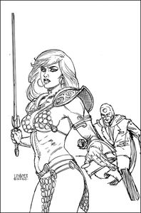 [Red Sonja: The Superpowers #2 (Linsner Black & White Virgin Variant) (Product Image)]