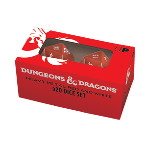 [Dungeons & Dragons: D20 Dice Set: Heavy Metal Red & White (Product Image)]