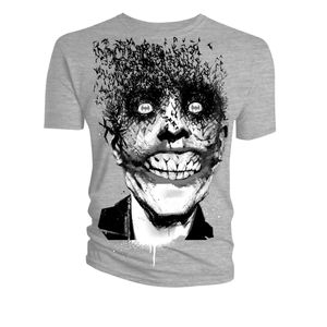 [Batman: T-Shirts: Joker Bats Face (Grey) (Product Image)]