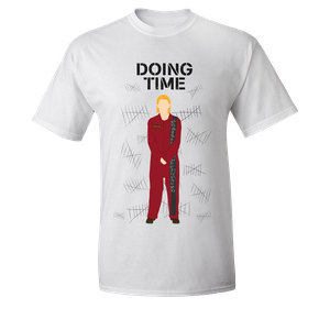 [Doctor Who: T-Shirt: Doing Time (White) (Product Image)]