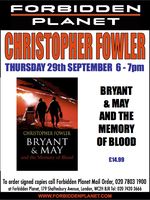 [Christopher Fowler Signing Bryant & May and the Memory of Blood (Product Image)]