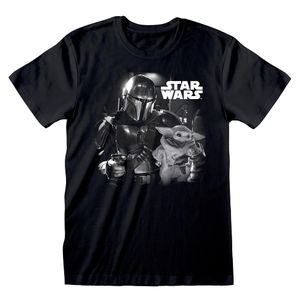 [Star Wars: The Mandalorian: T-Shirt: Black & White Photo (Baby Yoda) (Product Image)]