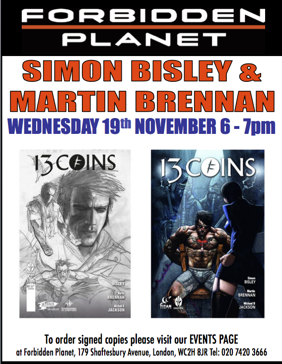 Simon Bisley and Martin Brennan Signing 13 Coins