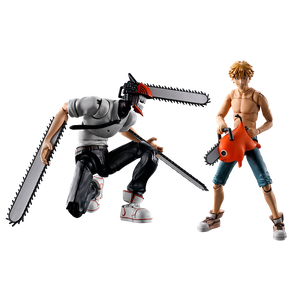 [Chainsaw Man: Shokugan Model Kit 2-Pack: Chainsaw Man & Denji With Pochita. (Product Image)]