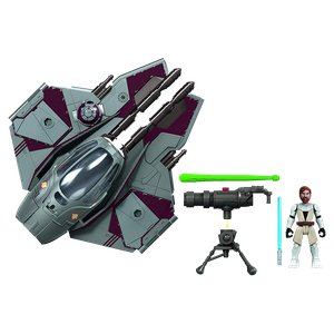 [Star Wars: Mission Fleet: Action Figure Playset: Obi Wan & Jedi Starfighter (Product Image)]