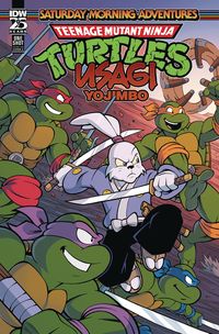 [The cover for Teenage Mutant Ninja Turtles/ Usagi Yojimbo: Saturday Morning Adventures #1 (Cover A Lawrence)]
