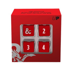 [Dungeons & Dragons: D6 Dice Set: Heavy Metal Red & White (Product Image)]