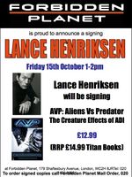 [Lance Henriksen signing AVP: Aliens Vs Predator - The Creature Effects of ADI (Product Image)]