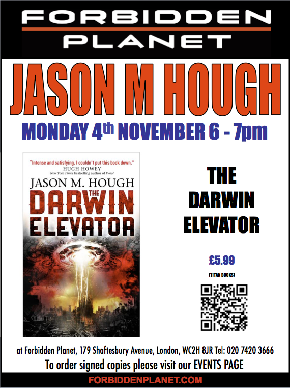 Jason M Hough Signing The Darwin Elevator