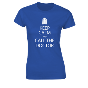 [Doctor Who: Women's Fit T-Shirt: Keep Calm & Call The Doctor (Product Image)]