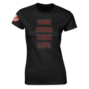 [Ghostbusters: Women's Fit T-Shirt: Team Names			 (Product Image)]