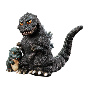 [Godzilla: Mame Soft Vinyl Model Kit: Godzilla & Baby Godzilla (1993 Version: Reissue) (Product Image)]