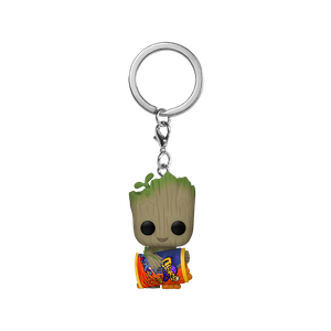 [I Am Groot: Pop! Vinyl Keychain: Groot With Cheese Puffs (Product Image)]