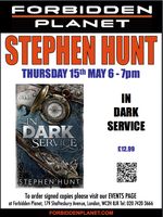 [Stephen Hunt Signing In Dark Service (Product Image)]