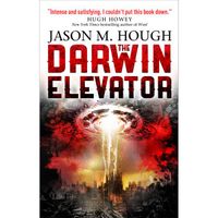 [Jason M Hough signing The Darwin Elevator (Product Image)]