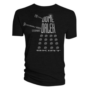 [Doctor Who: T-Shirts Dalek Words: Gold On Black (Product Image)]