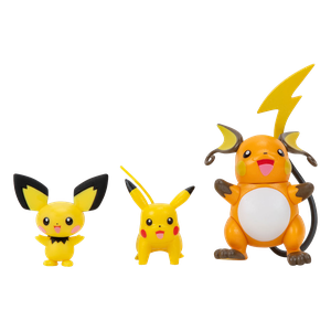 [Pokémon: Select Evolution Action Figure Multipack: Pichu, Pikachu & Raichu (Product Image)]