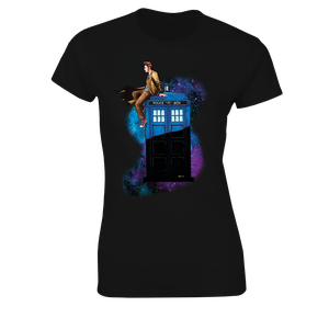 [Doctor Who: Women's Fit T-Shirt: Ten On TARDIS (Product Image)]