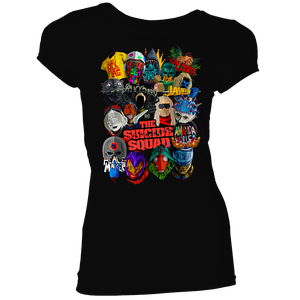 [The Suicide Squad: Women's Fit T-Shirt: Logos Montage (Product Image)]