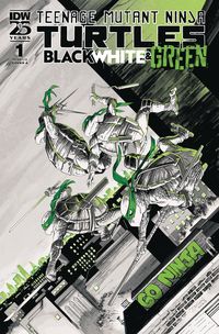 [The cover for Teenage Mutant Ninja Turtles: Black, White & Green #1 (Cover A Shalvey)]