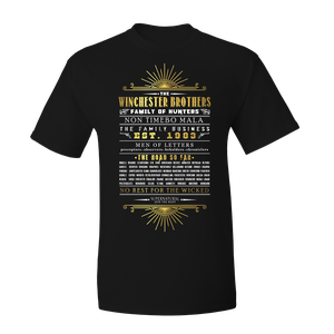 [Supernatural: T-Shirt: The Winchester Brothers Text (Product Image)]