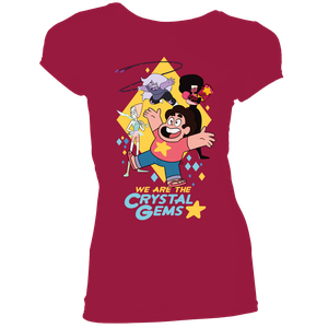 [Steven Universe: Women's Fit T-Shirt: We Are The Crystal Gems (Cherry Red) (Product Image)]