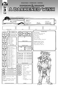 [Dungeons & Dragons: A Darkened Wish #3 (Cover B Character Sheet) (Product Image)]