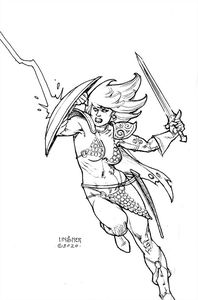 [Red Sonja: The Superpowers #4 (Linsner Black & White Virgin Variant) (Product Image)]