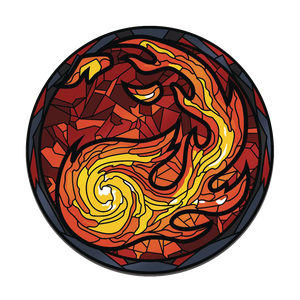 [Magic The Gathering: AR Pin Badge: Stained Glass Mountain (Product Image)]