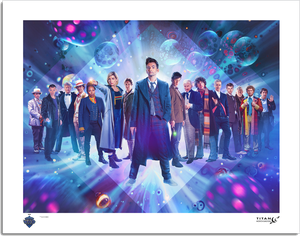 [Doctor Who: Art Print: First To Fourteenth Doctor Line-Up (Forbidden Planet MCM Exclusive) (Product Image)]