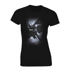 [Batman: Arkham Origins: Women's Fit T-Shirt:  The Dark Knight Glides (Product Image)]