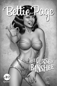 [Bettie Page: The Curse Of The Banshee #2 (Cover J Mychaels Black & White Variant) (Product Image)]