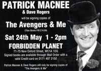[Patrick MacNee and Dave Rogers signing The Avengers & Me (Product Image)]