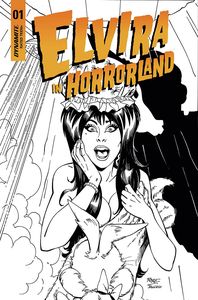 [Elvira In Horrorland #1 (Cover G Royle Black & White Variant) (Product Image)]