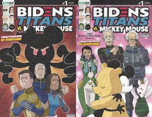 [Biden's Titans Vs. Mickey Mouse: Unauthorised #1 (Cover F Holofoil) (Product Image)]