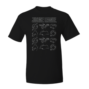[Justice League: T-Shirt: Little Logos (Product Image)]