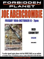 [Joe Abercrombie Signing Red Country (Product Image)]