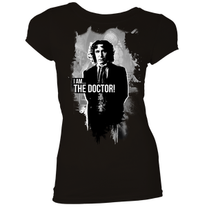 [Doctor Who: Anniversary Collection: Women's Fit T-Shirt: The Eighth Doctor (Black & White) (Product Image)]