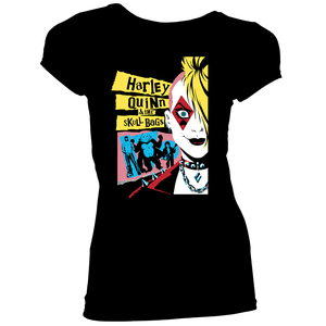 [Batman: Women's Fit T-Shirt: Harley Quinn & The Skull Bags By Amanda Conner (Product Image)]