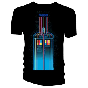 [Doctor Who: Fifteenth Doctor: Season One Collection T-Shirt: TARDIS Neon (Product Image)]