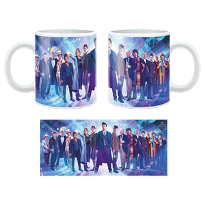 [Doctor Who: Mug: First To Fourteenth Doctor Line-Up (Forbidden Planet MCM Exclusive) (Product Image)]