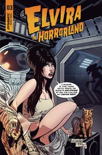 [The cover for Elvira In Horrorland #3 (Cover A Acosta)]
