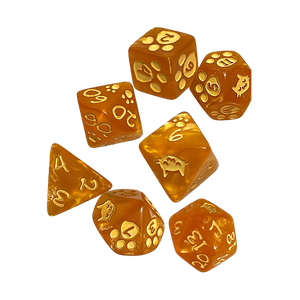 [Kitten Polyhedral Dice Set: Orange (Product Image)]