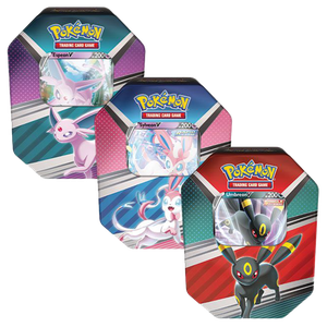 [Pokémon: V Heroes: Espeon V/Umbreon V/Sylveon V (Booster Tin) (Product Image)]