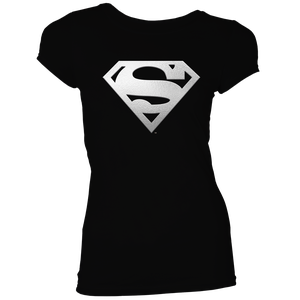 [Superman: Woman's Fit T-Shirt: Superman Silver Logo (Product Image)]