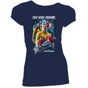 [Star Trek: Strange New Worlds: Women's Fit T-Shirt: Crew & Badge (Product Image)]